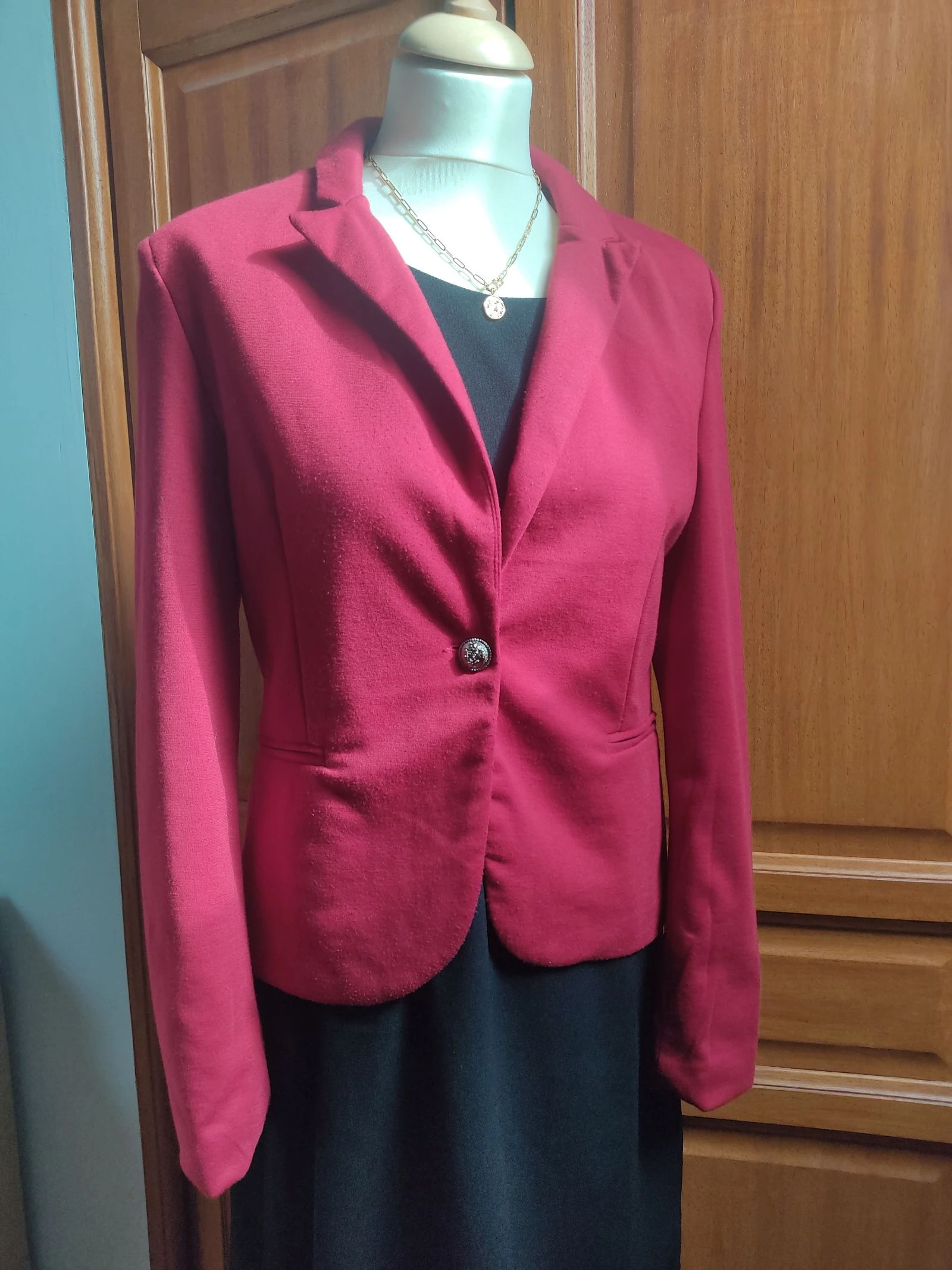 Veste blazer femme rouge bouton doré 38 M